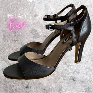 ECCO Ankle Strap Heel Black Size 8